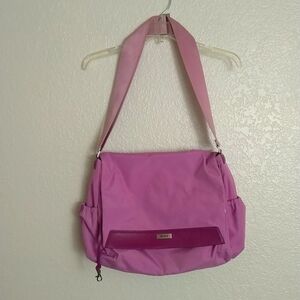 tumi nylon crossbody messenger laptop diaper travel bag pink